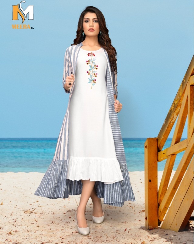 Meerali Silk Mills Present Chunari Vol 1 Party Wear Kurtis With Shrug Collection.