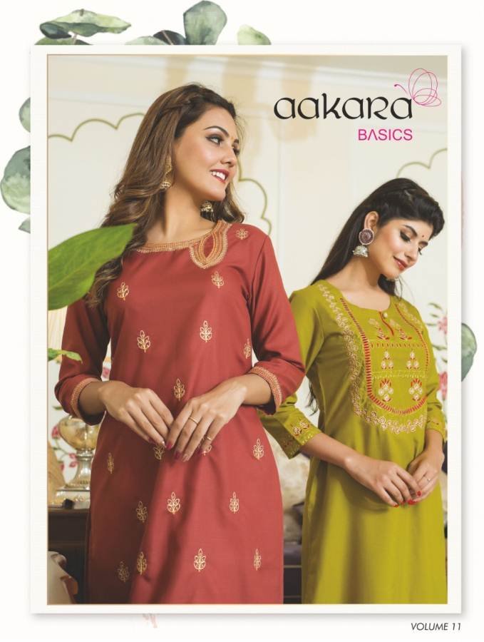 Aakara Basics Vol 11 Designer Straight Style Kurti Collection