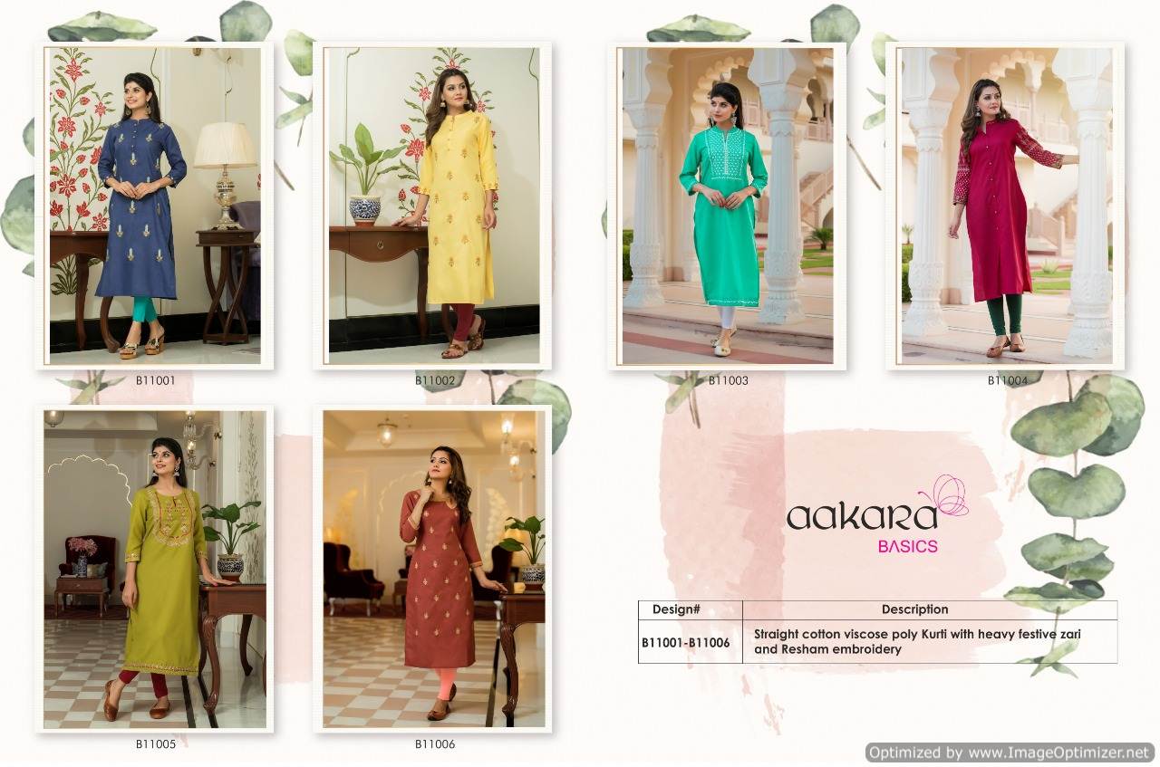 Aakara Basics Vol 11 Designer Straight Style Kurti Collection