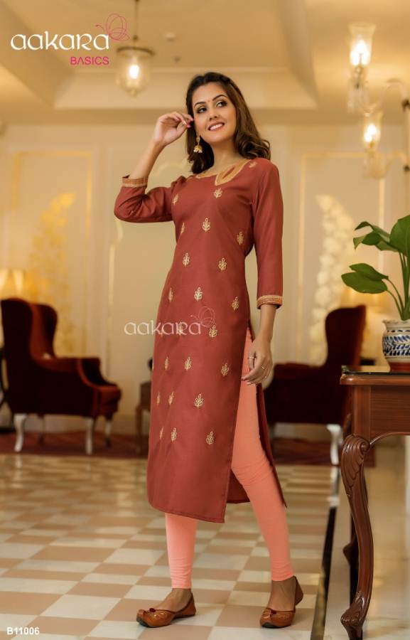 Aakara Basics Vol 11 Designer Straight Style Kurti Collection