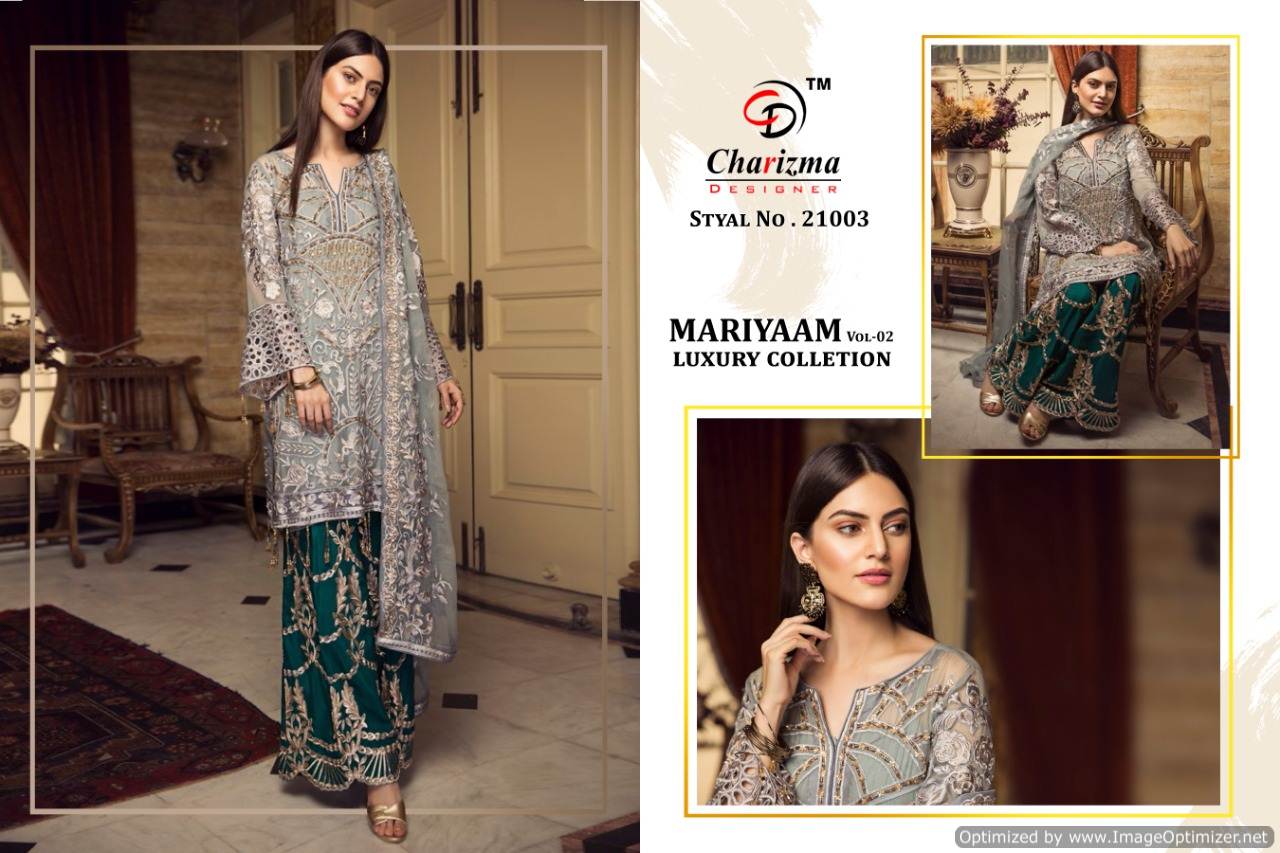 Charizma Present Mariyaam Luxury Party Wear Pakistani Salwar Suits Catalogue