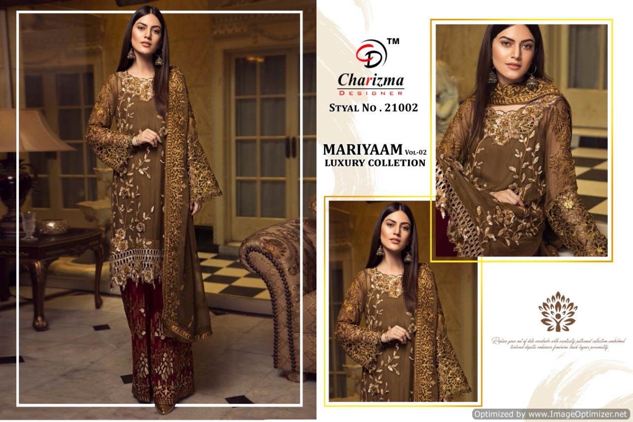 Charizma Present Mariyaam Luxury Party Wear Pakistani Salwar Suits Catalogue