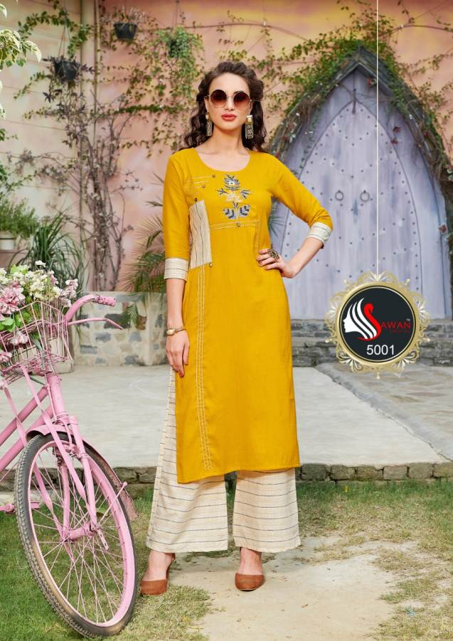 Sawan Present Dani Vol 5 Casual Wear Kurti With Palazzo Collection