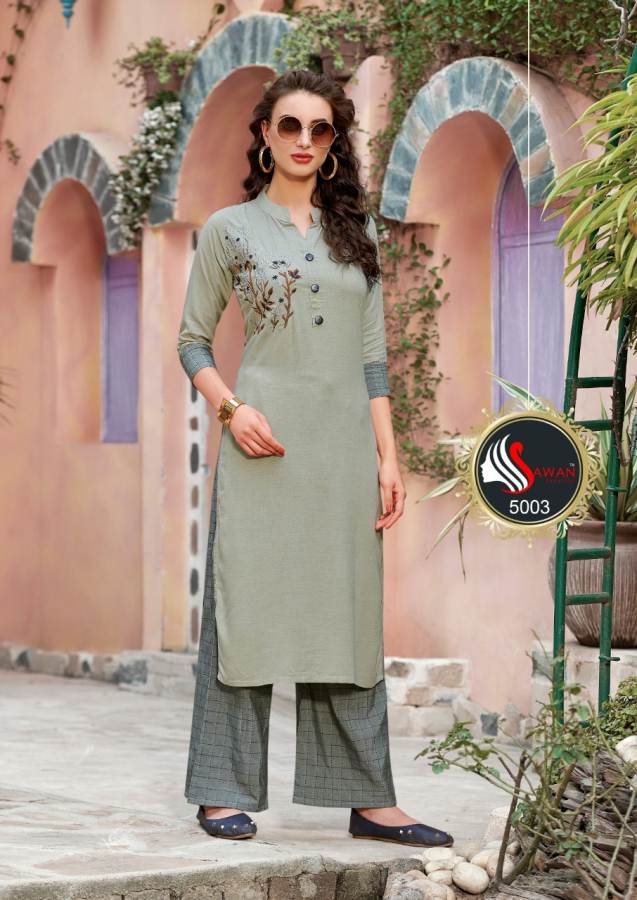 Sawan Present Dani Vol 5 Casual Wear Kurti With Palazzo Collection