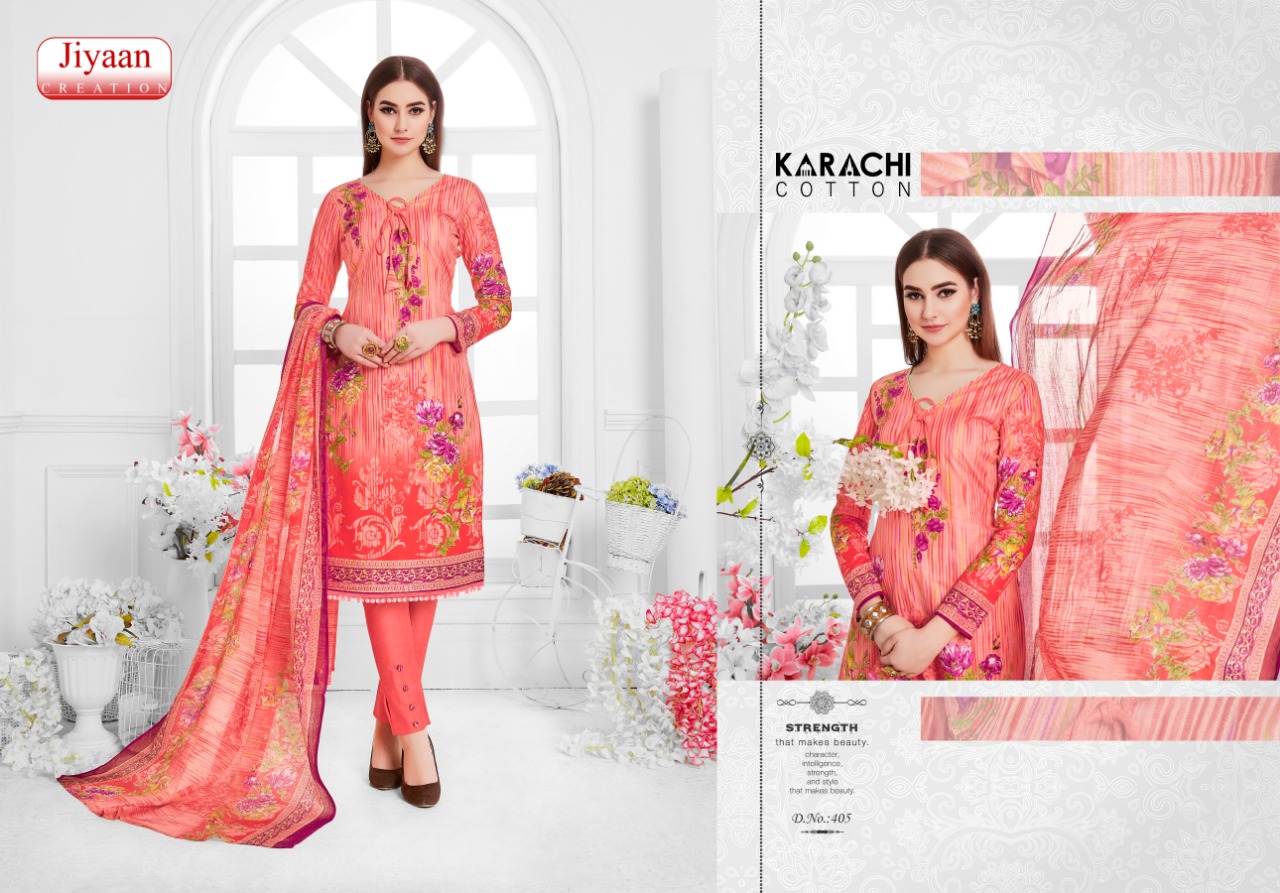 Jiyaan By Karachi Cotton Printed Cotton Dress Material Collection