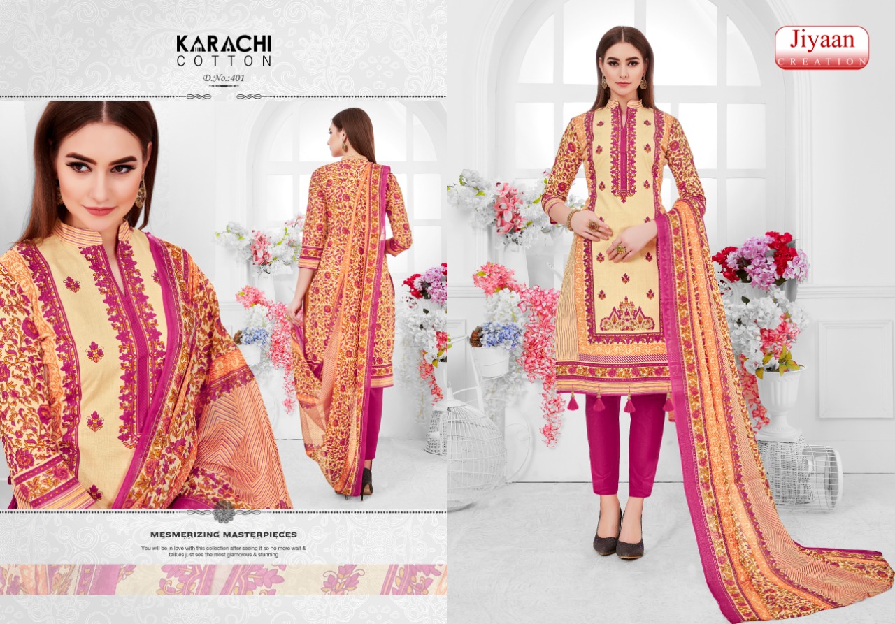 Jiyaan By Karachi Cotton Printed Cotton Dress Material Collection