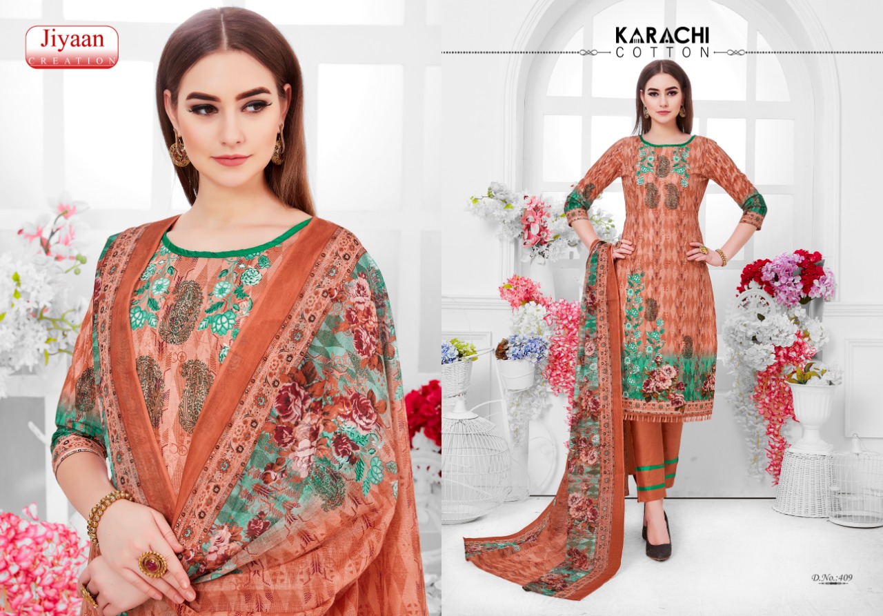 Jiyaan By Karachi Cotton Printed Cotton Dress Material Collection