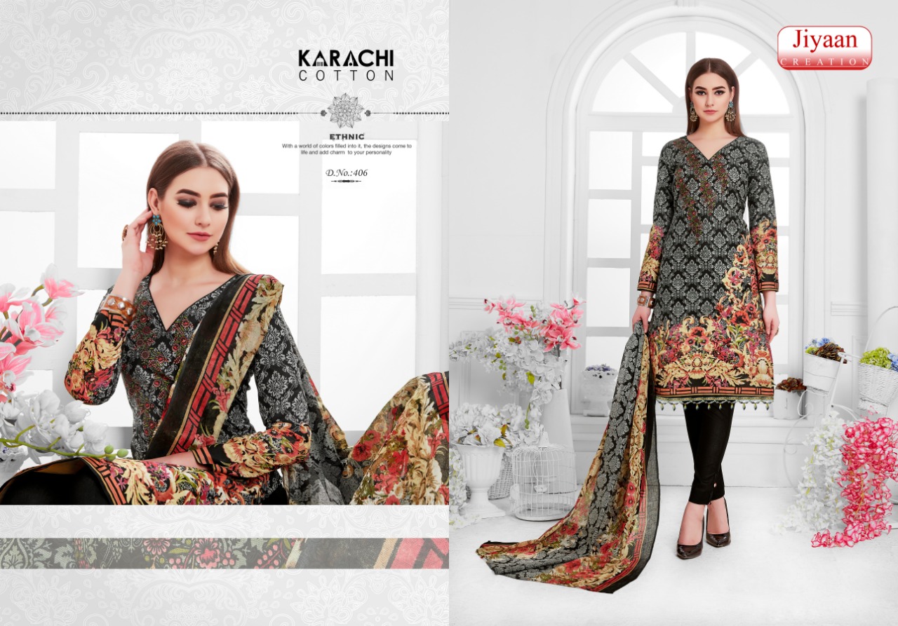 Jiyaan By Karachi Cotton Printed Cotton Dress Material Collection