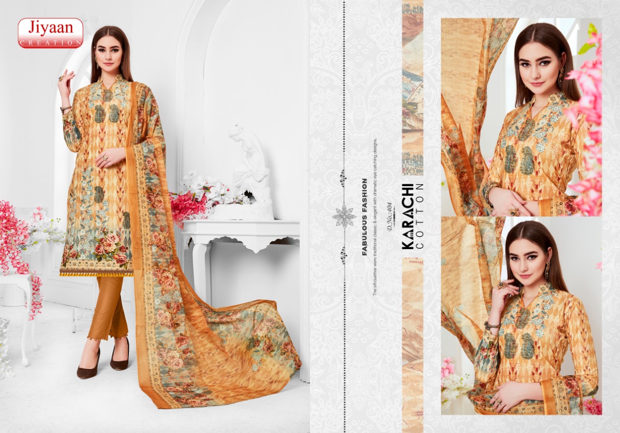 Jiyaan By Karachi Cotton Printed Cotton Dress Material Collection