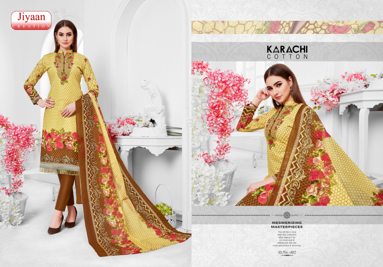 Jiyaan By Karachi Cotton Printed Cotton Dress Material Collection