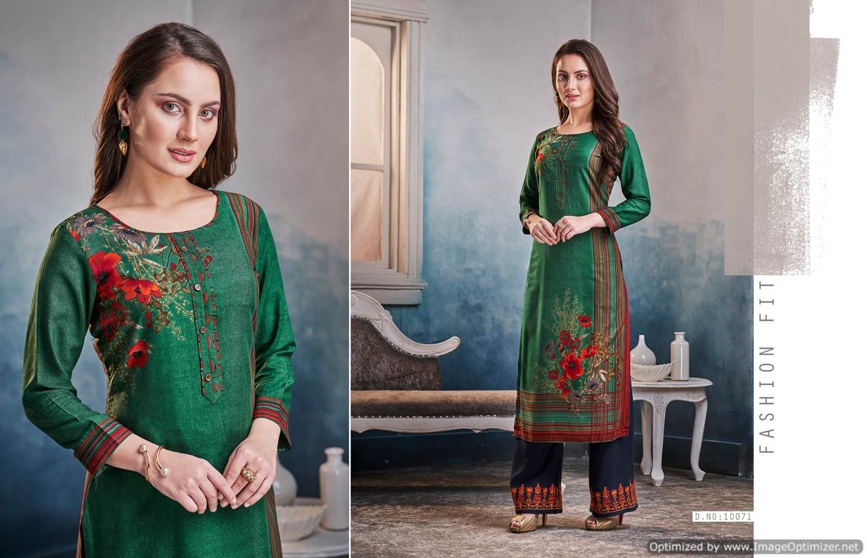 Kajree By Chambor Vol 8 Rayon Kurti With Fancy Plazzo Collection.