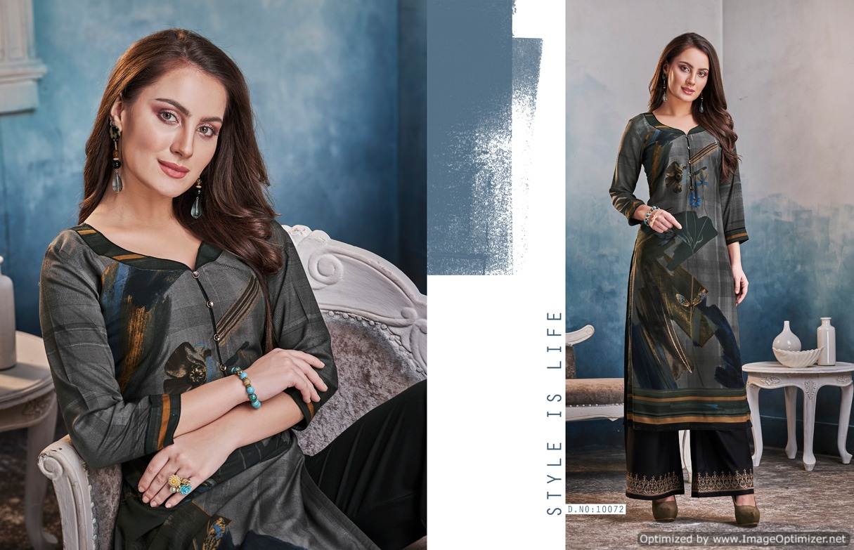 Kajree By Chambor Vol 8 Rayon Kurti With Fancy Plazzo Collection.