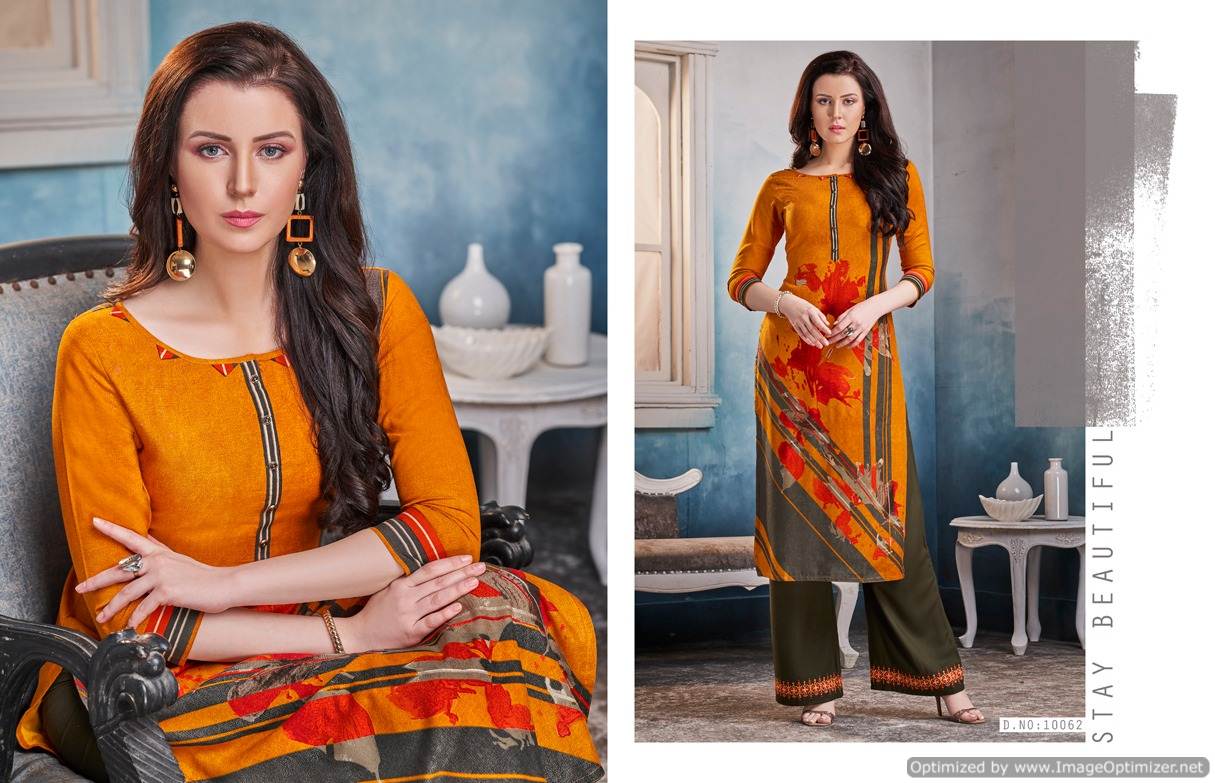 Kajree By Chambor Vol 8 Rayon Kurti With Fancy Plazzo Collection.