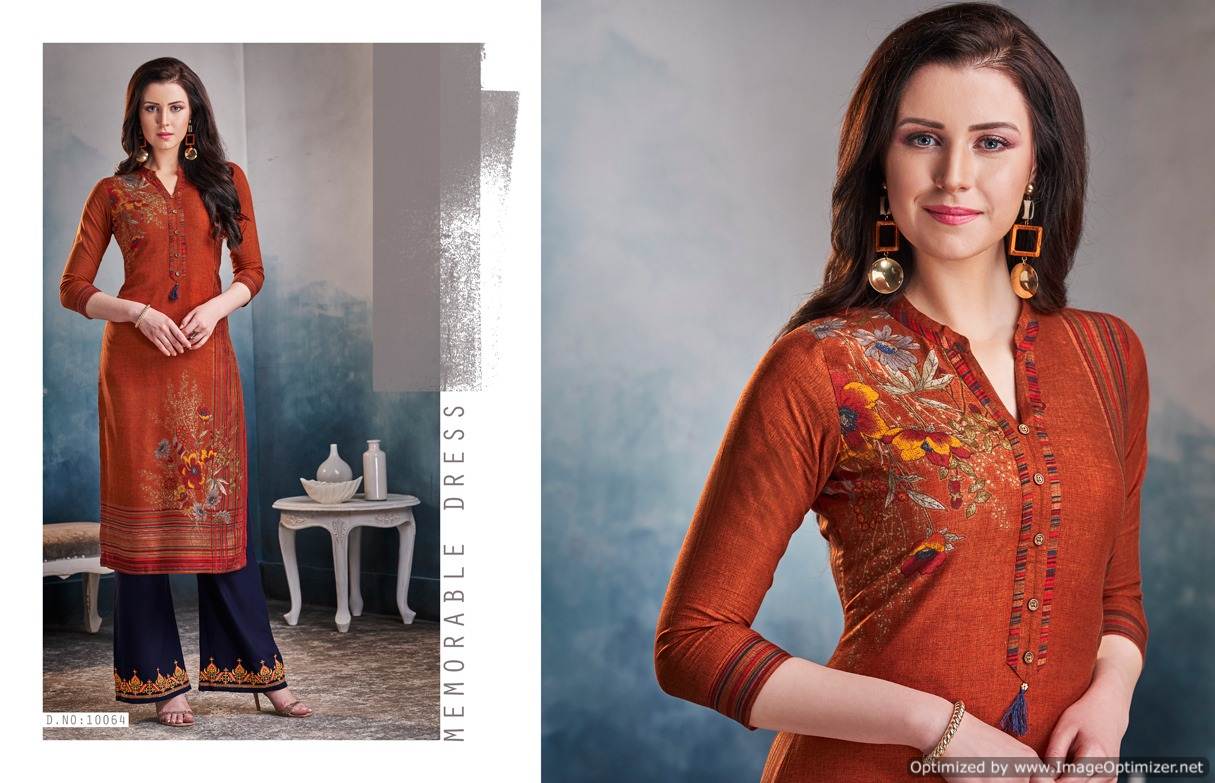 Kajree By Chambor Vol 8 Rayon Kurti With Fancy Plazzo Collection.