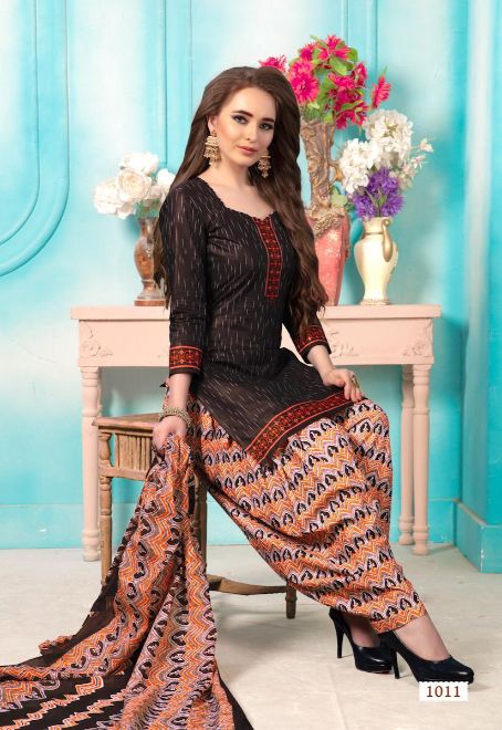 Meenaxi By Karachi Patiyala Casual Wear Dress Material Collection