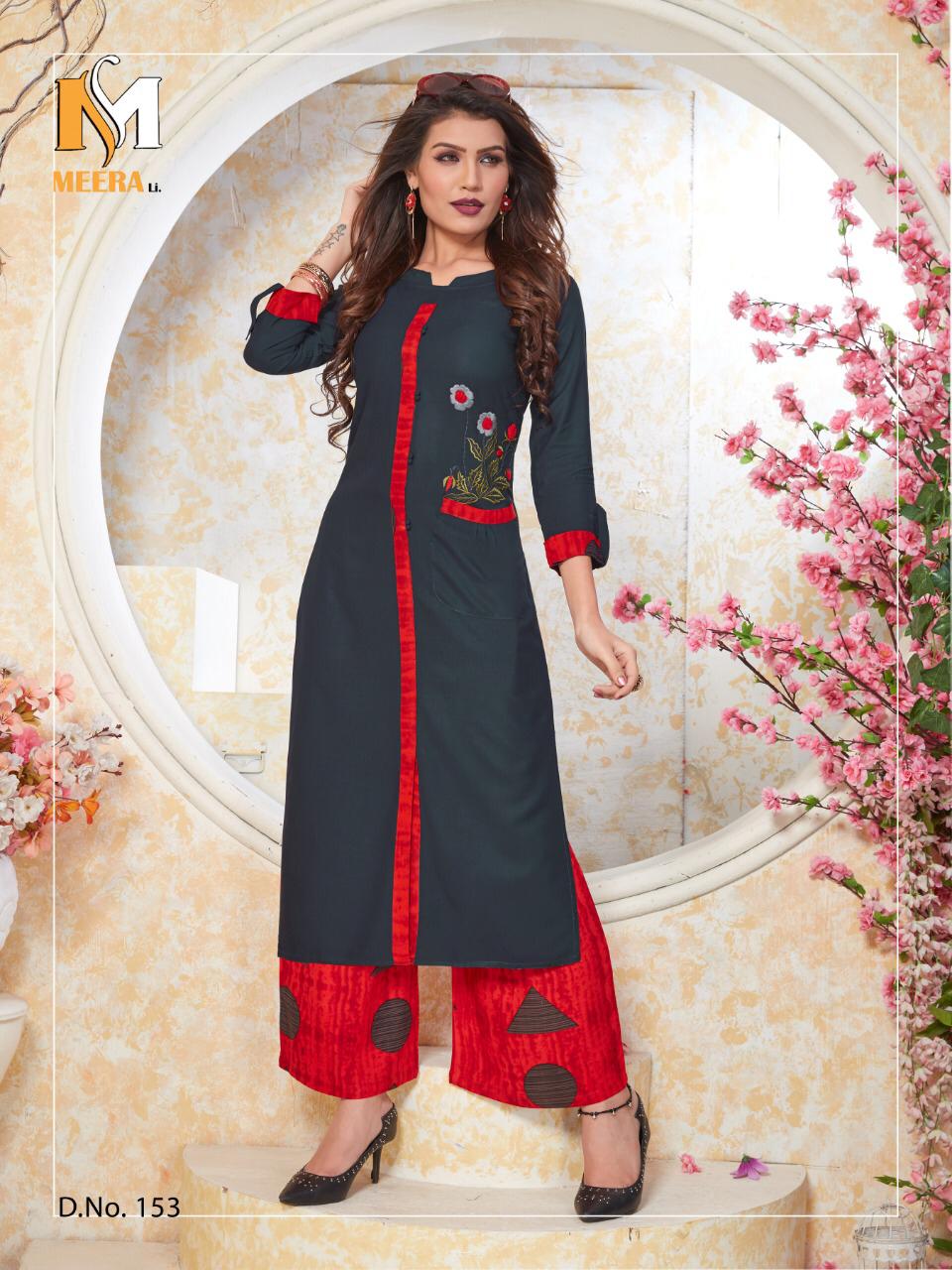 Meerali Present Plazzo Queen Vol 1 Party Wear Kurti With Printed Palazzo Collection