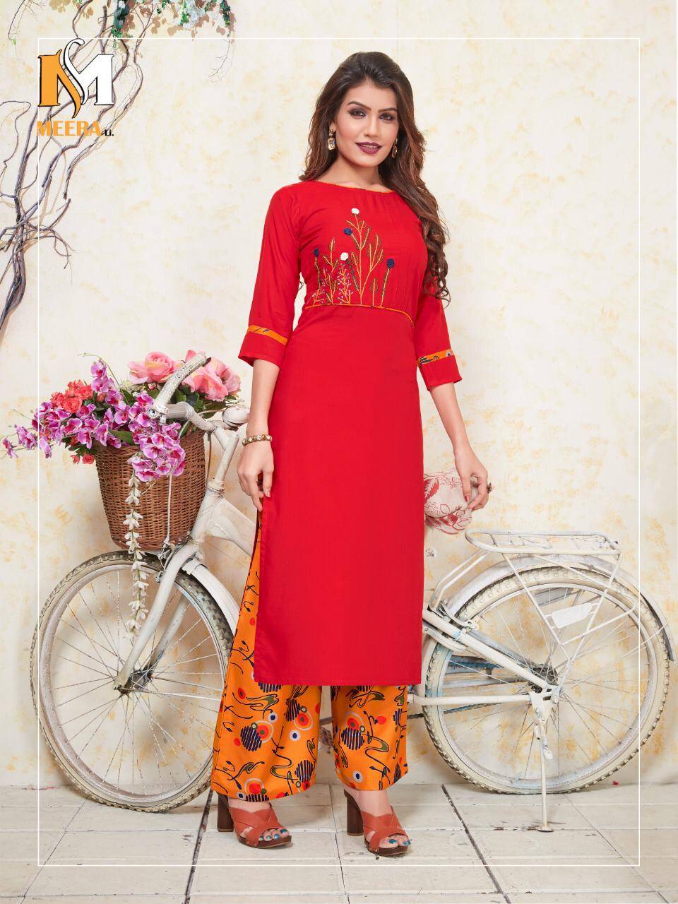 Meerali Present Plazzo Queen Vol 1 Party Wear Kurti With Printed Palazzo Collection