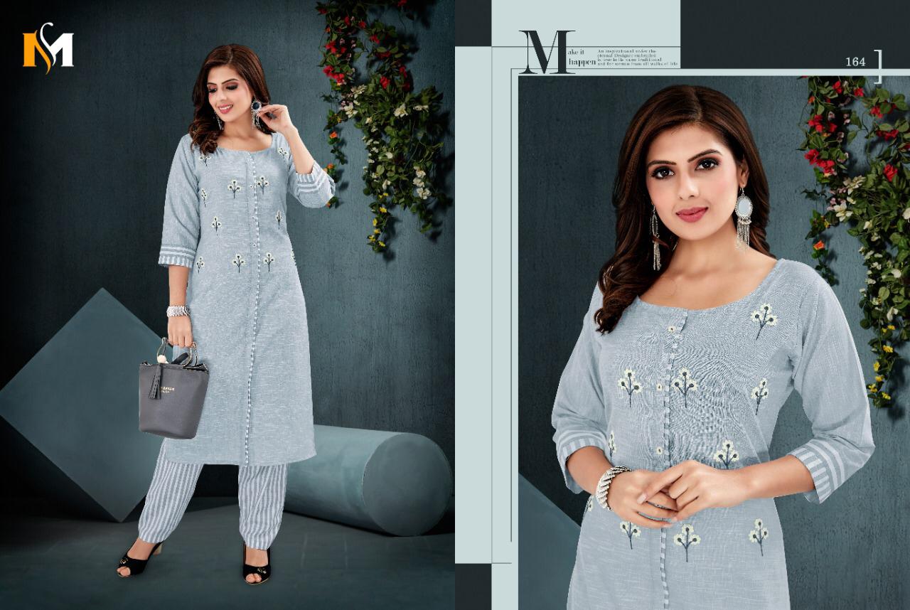 Meerali Silk Mills Present Sparrow Vol 1casual Wear Kurtis With Pant Collection.