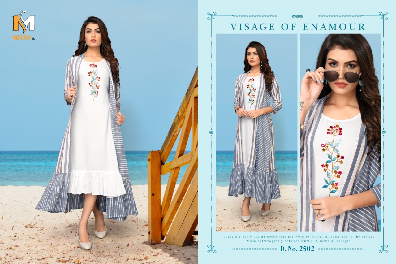 Meerali Silk Mills Present Chunari Vol 1 Party Wear Kurtis With Shrug Collection.