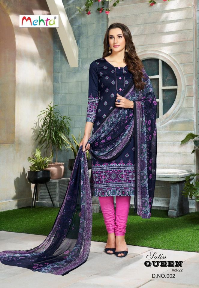 Mehta Present Satin Queen Vol 22 Satin Cotton Dress Material Collection