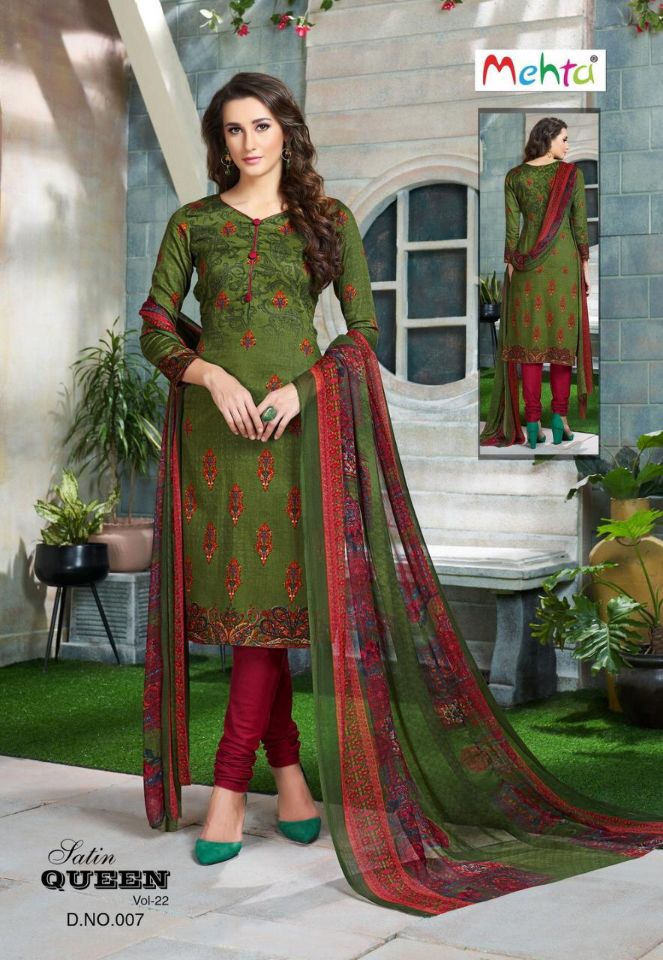 Mehta Present Satin Queen Vol 22 Satin Cotton Dress Material Collection