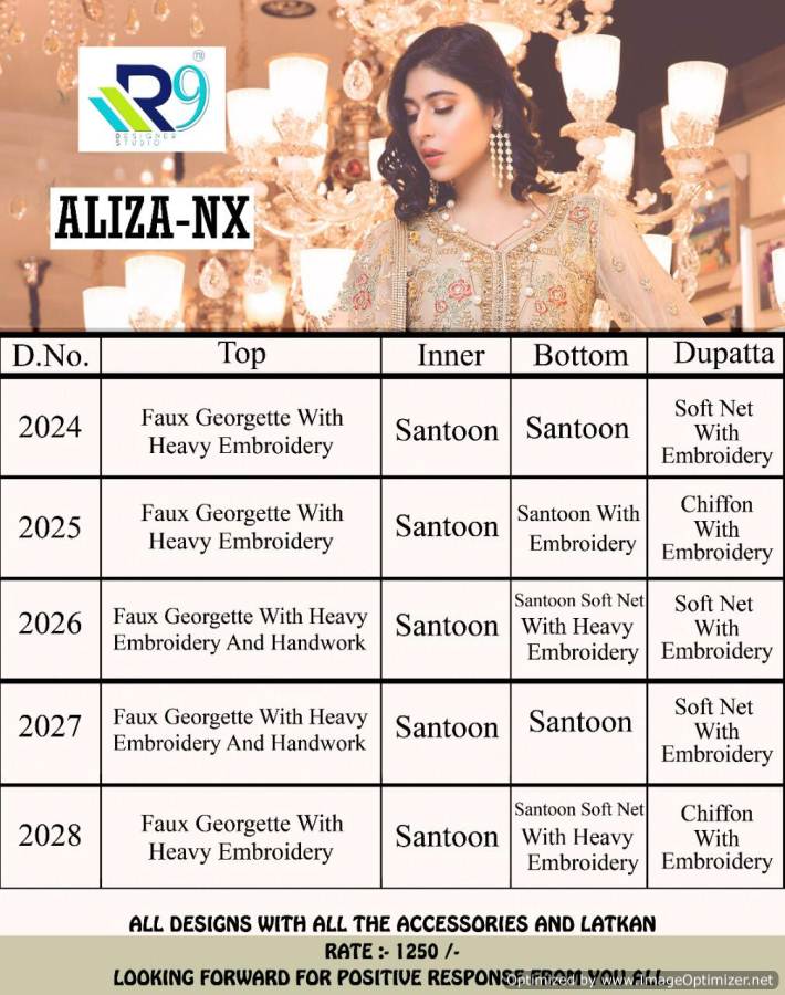 R9 Present Aliza Nx Party Wear Pakistani Salwar Suit Collection