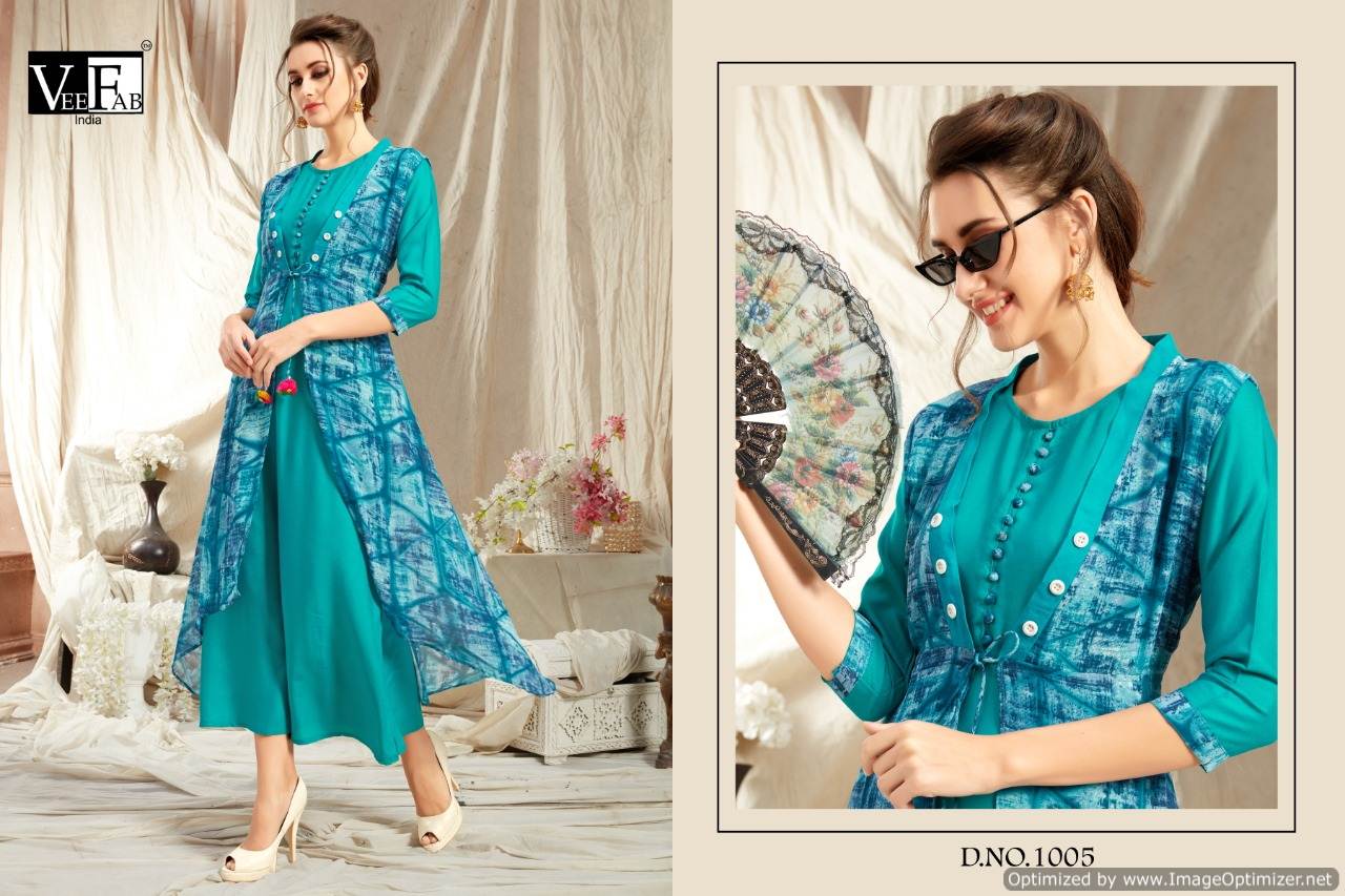 Vf By Impression Printed Designer Kurtis With Shrug Catalogue