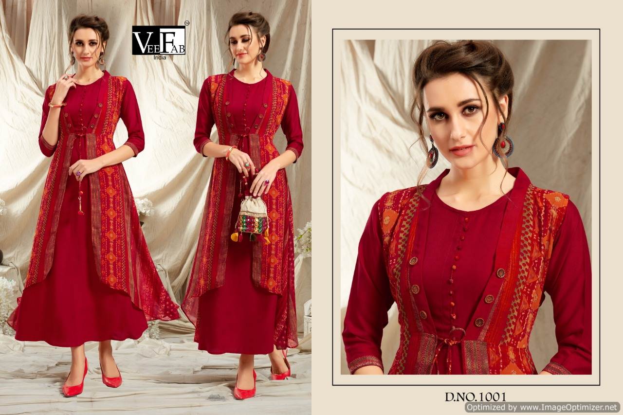 Vf By Impression Printed Designer Kurtis With Shrug Catalogue