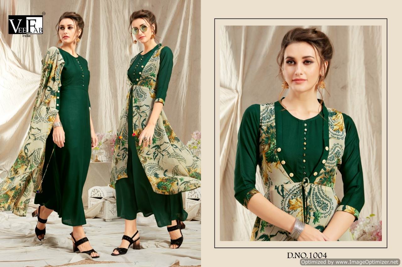 Vf By Impression Printed Designer Kurtis With Shrug Catalogue