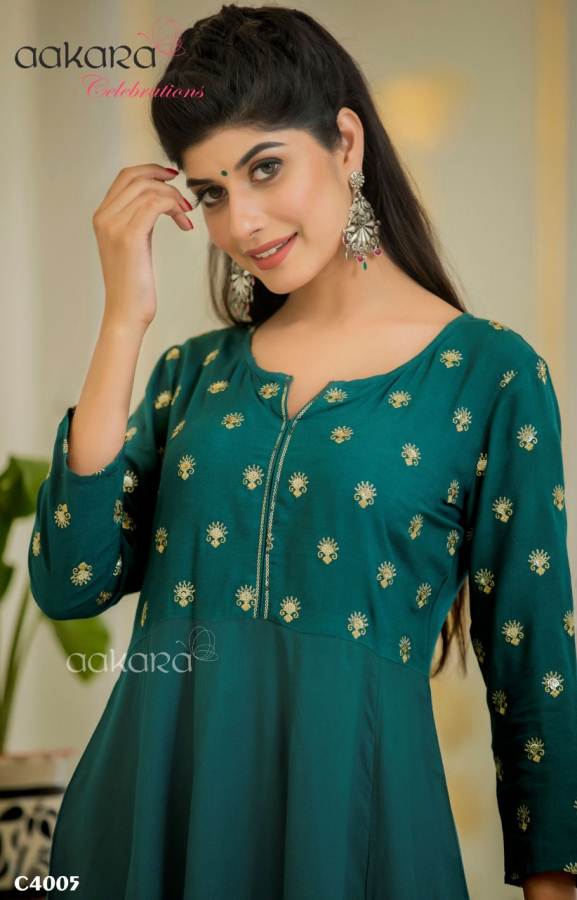 Aakara Celebrations Vol 4 Festive Wear Stylish Kurti And Bottom Catalogue