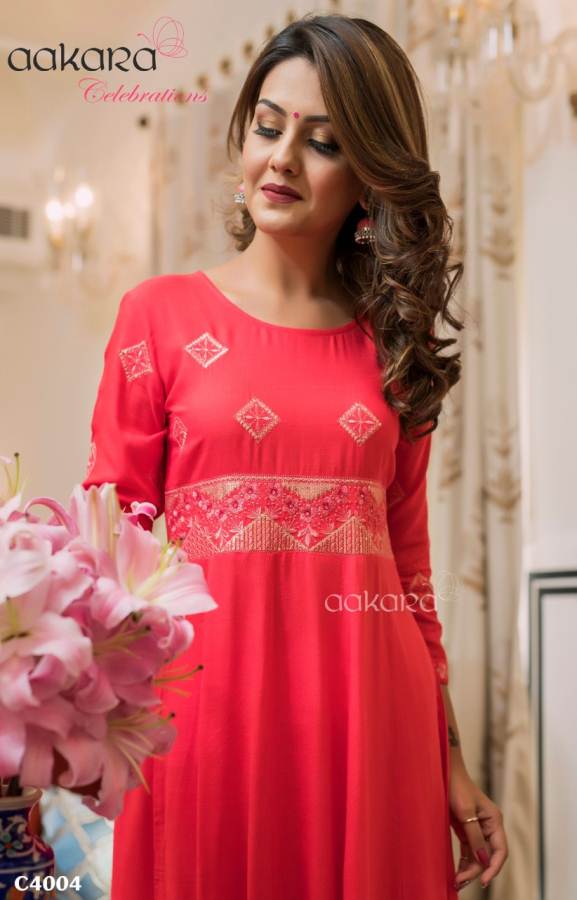 Aakara Celebrations Vol 4 Festive Wear Stylish Kurti And Bottom Catalogue