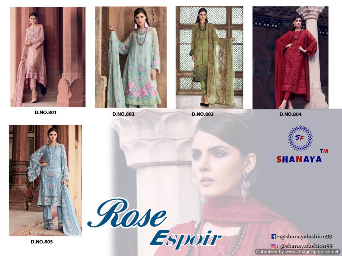 Shanaya Rose Espoir Faux Georgette Pakistani Suits Collection