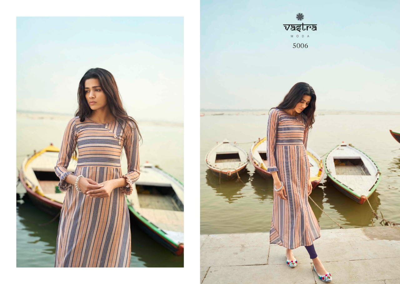 Vastra Moda Present Benaras Vol 1 Casual Wear Kurtis Collection.