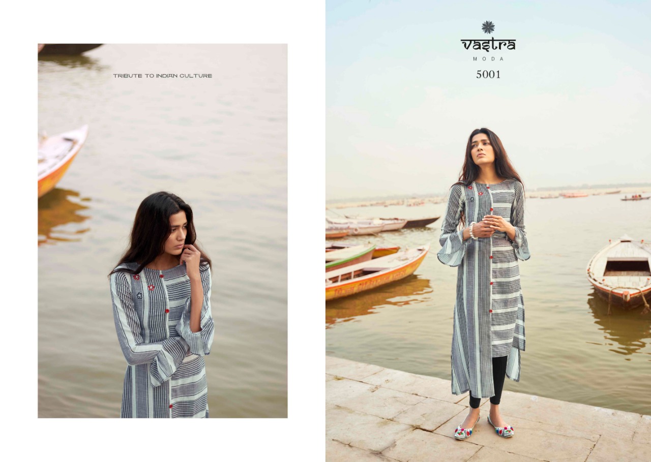 Vastra Moda Present Benaras Vol 1 Casual Wear Kurtis Collection.