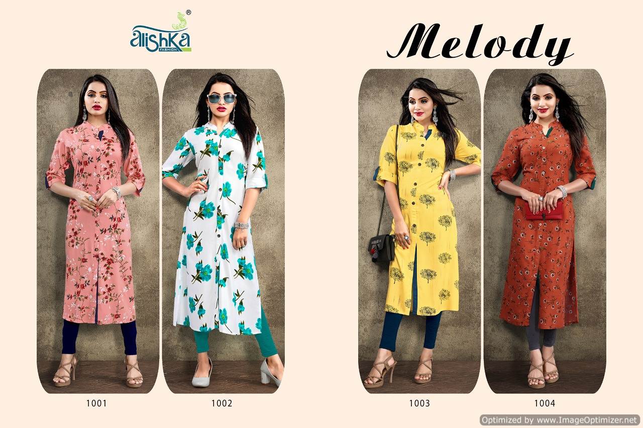 Alishka By Melody Casual Wear Rayon Kurtis Catalogue