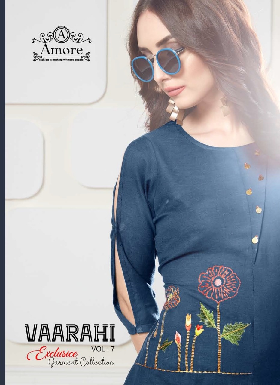 Amore Present Latest Collection Of Vaarahi Vol 7 Long Kurtis Catalogue.