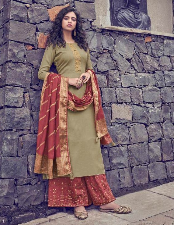 Angroop By Scarlet Designer Tussar Silk Salwar Suits Collection.