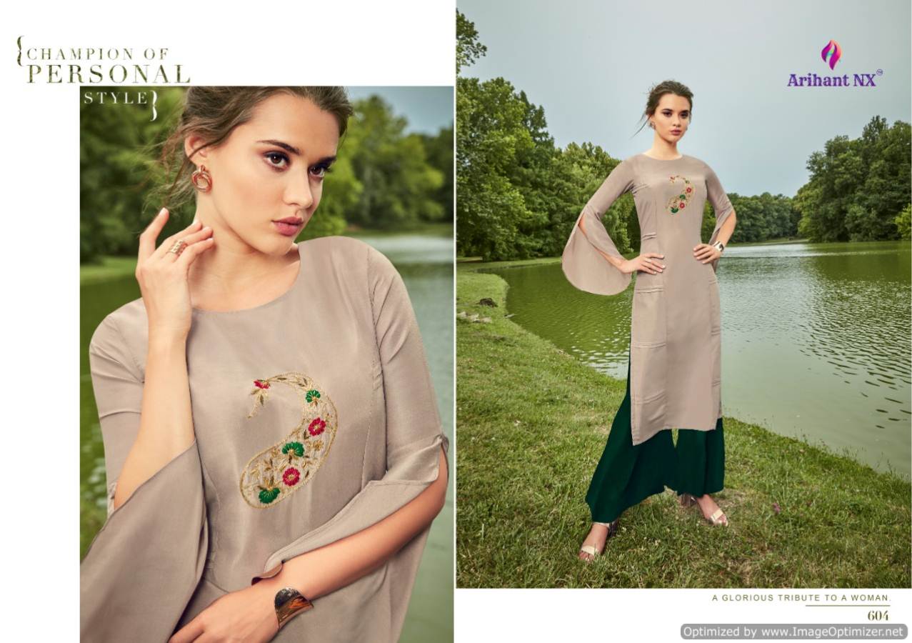 Arihant By Glorious Rich Look Muslin Silk Kurti With Bottom