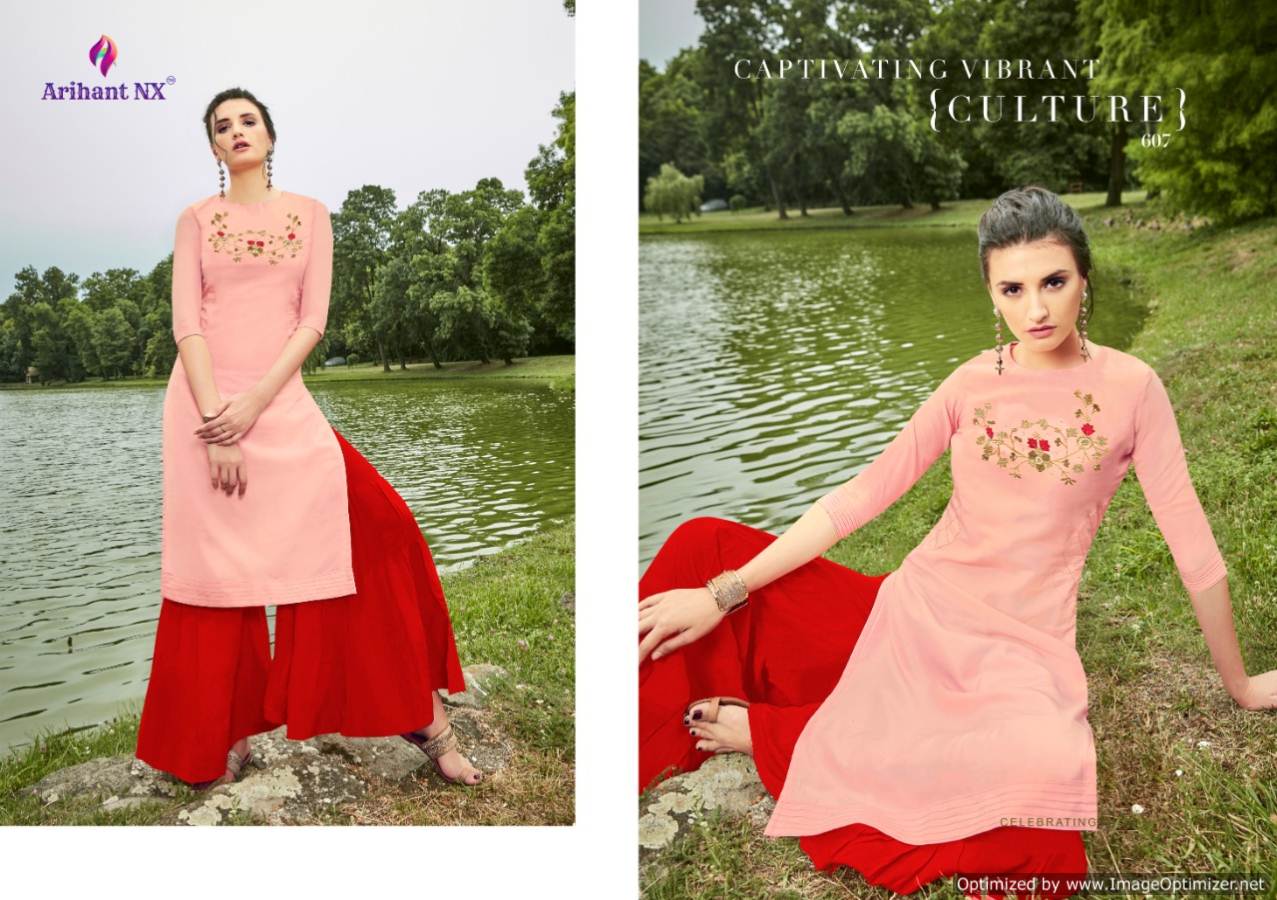 Arihant By Glorious Rich Look Muslin Silk Kurti With Bottom