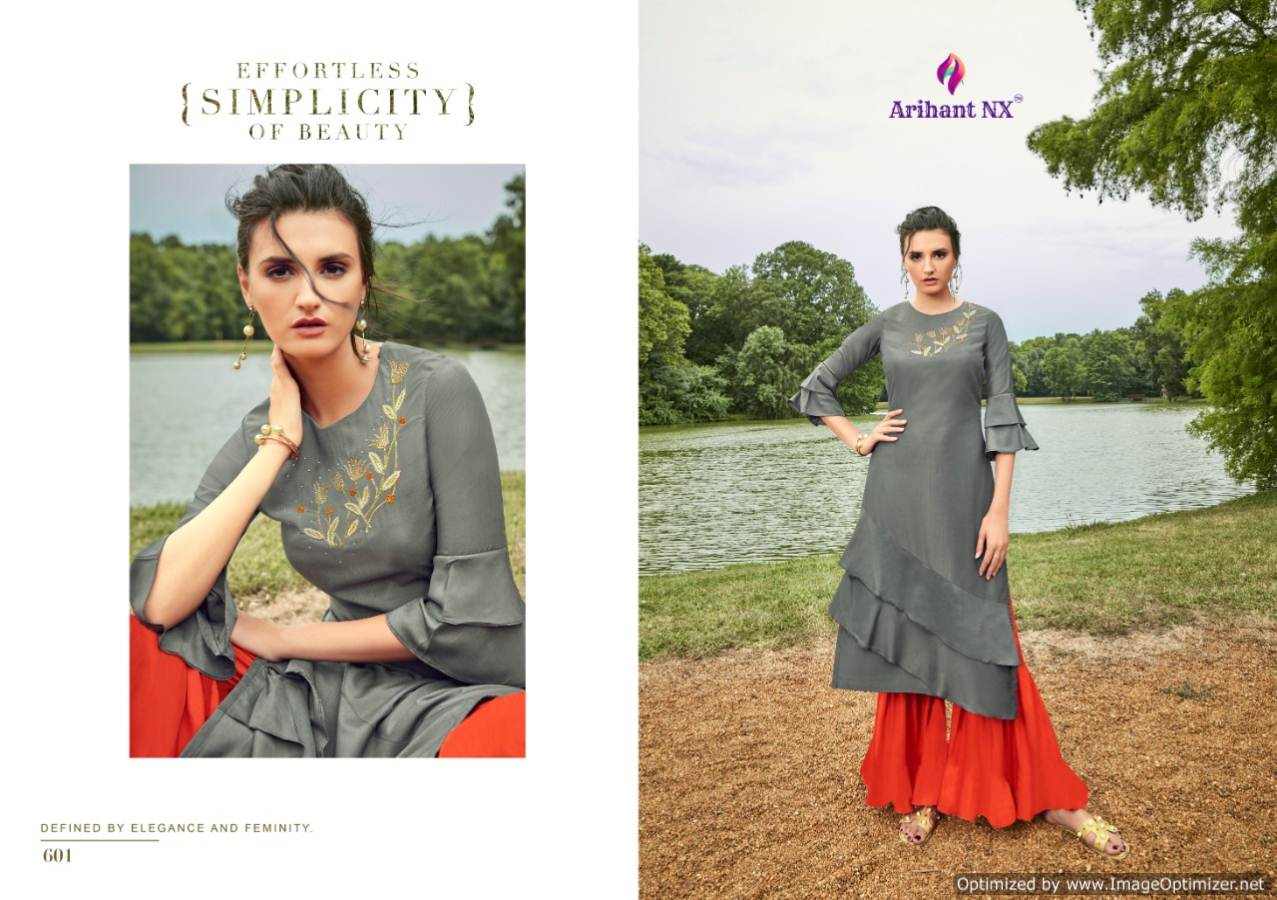 Arihant By Glorious Rich Look Muslin Silk Kurti With Bottom