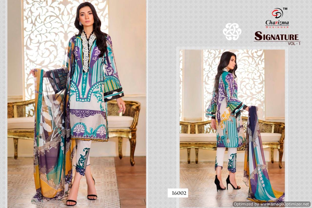 Charizma By Signature Vol 1 Muslin Silk Cotton Pakistani Suits Collection