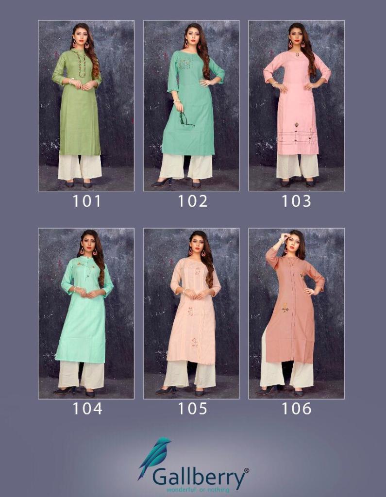 Gallberry Presents Chitra Vol 2 Casual Wear Kurtis And Plazzo Catalogue