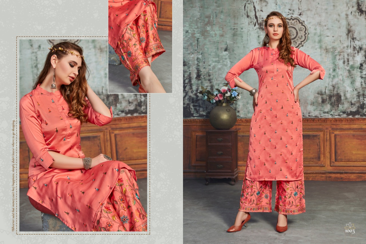 Gallberry Present Elisa Heavy Party Wear Kurtis With Plazzo Collection.