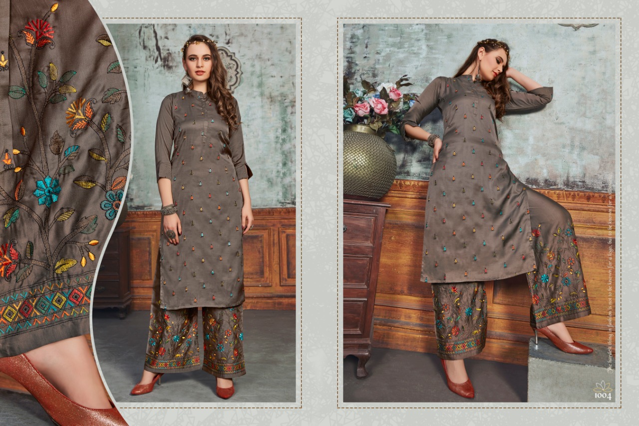 Gallberry Present Elisa Heavy Party Wear Kurtis With Plazzo Collection.