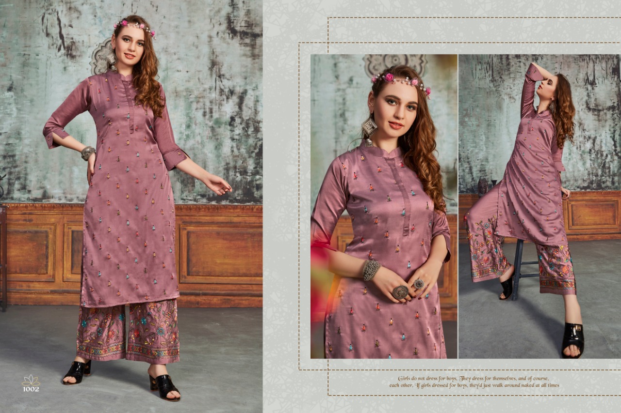 Gallberry Present Elisa Heavy Party Wear Kurtis With Plazzo Collection.