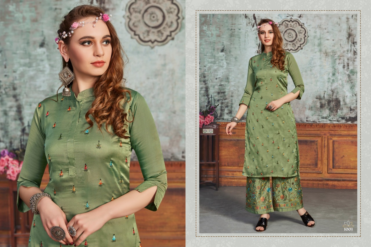 Gallberry Present Elisa Heavy Party Wear Kurtis With Plazzo Collection.