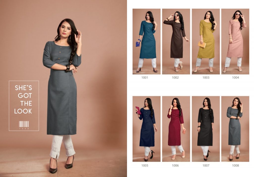 Gallberry Present Rangeen Kurtis Simple Straight Catalogue.