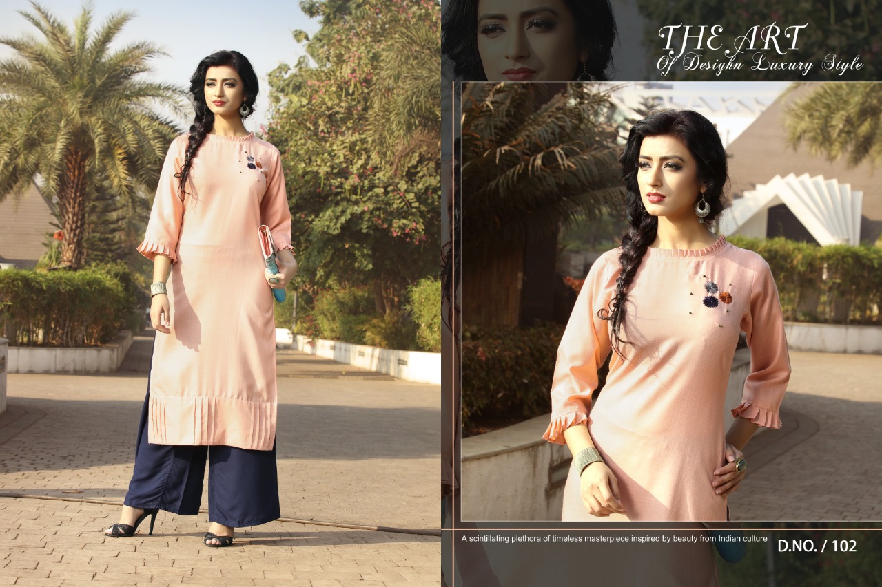 Gallberry Present Chitra  Casual Wear Kurtis And Plazzo Catalogue.