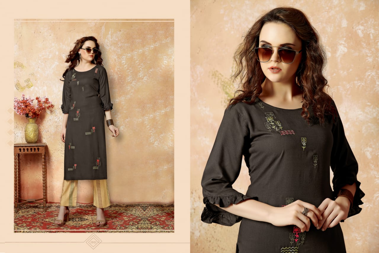 Haivee Present Senorita Designer Kurtis And Plazzo Catalogue.