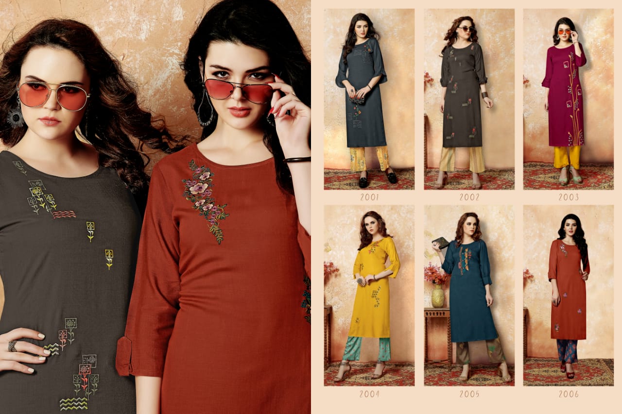 Haivee Present Senorita Designer Kurtis And Plazzo Catalogue.